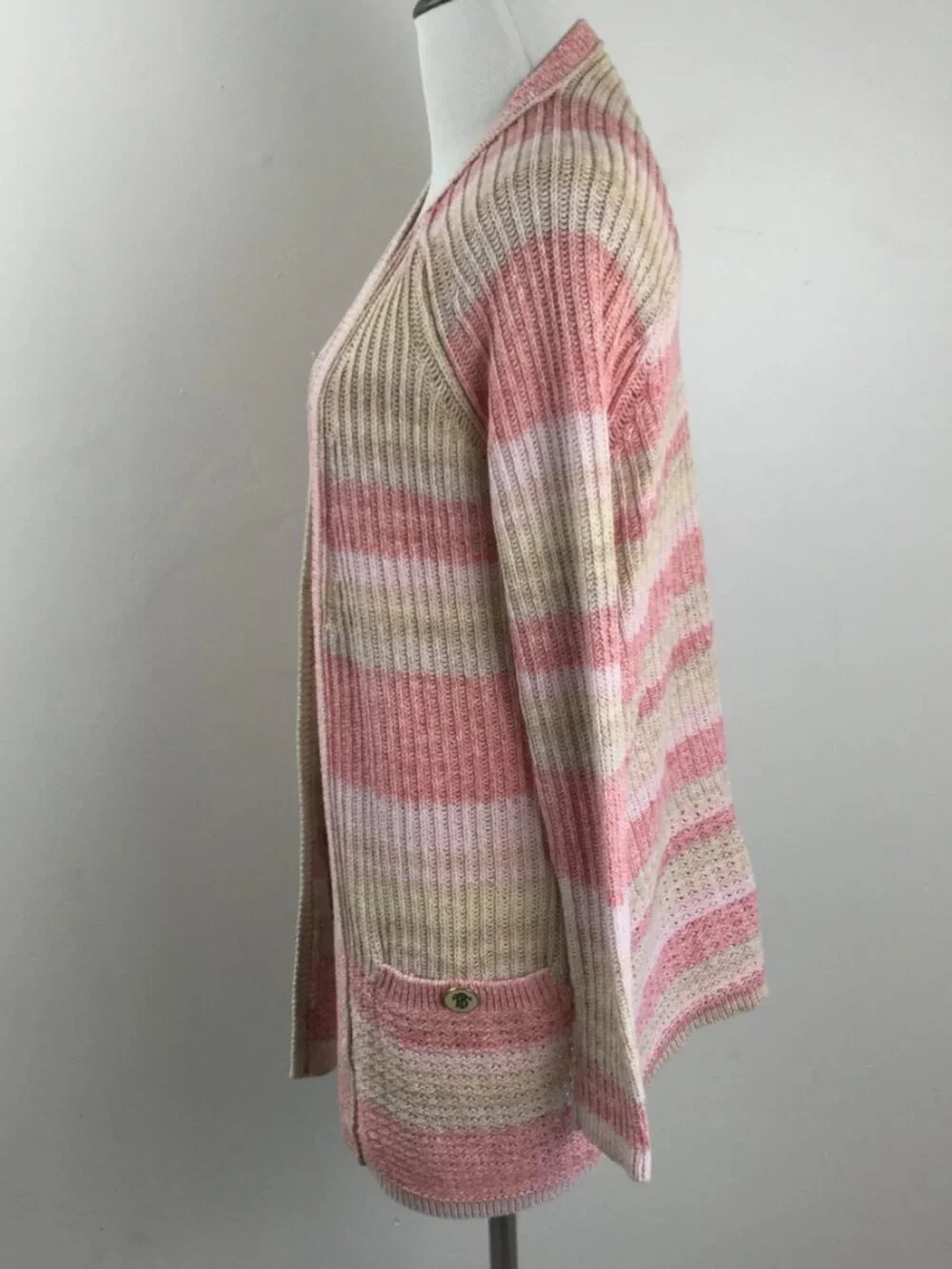 Tory Burch Erin Striped Open Front Cardigan s